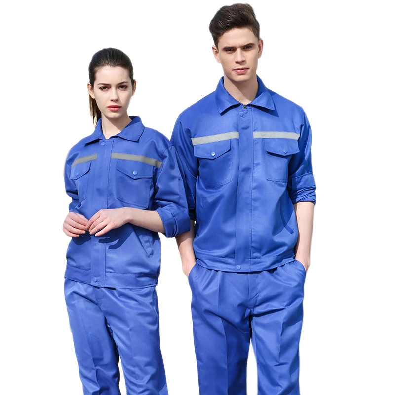 Long Sleeve Work Uniform For Men Factory Warehouse Workshop Mechanist Security Guard Coveralls Welding Clothes Reflective Strip