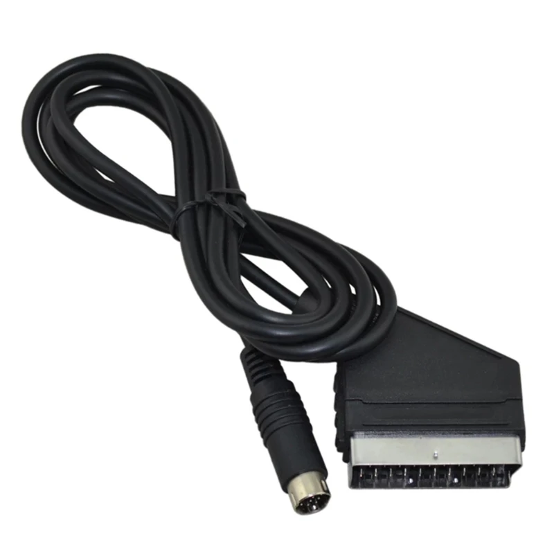 H052 1.8m RGB Scart Cable AV Cord Stable Transmit 20-pin Connector for SEGA Saturn NTSC and PAL Plug - Black