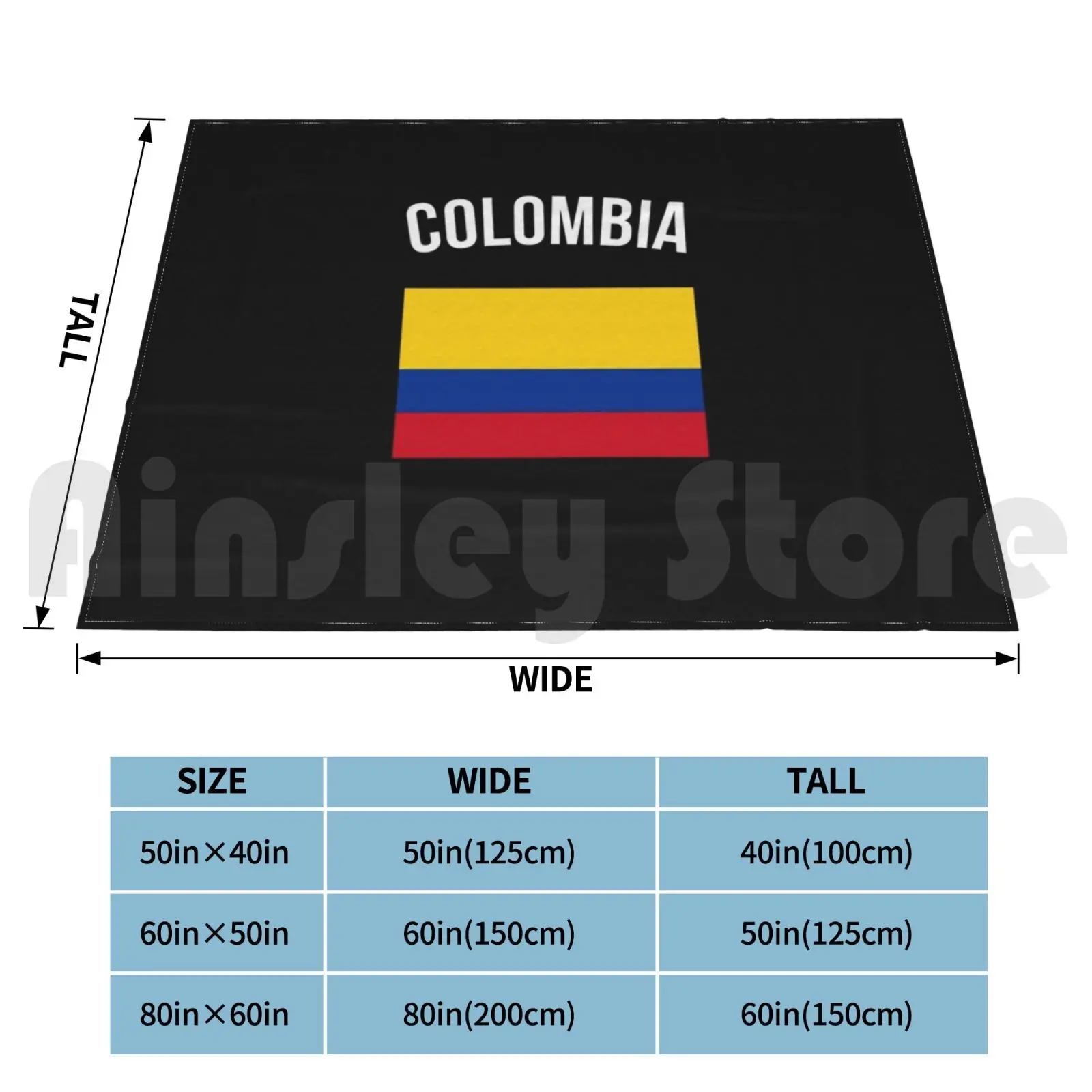 Colombia Flag Blanket Fashion Custom Colombia Colombia Flag Colombian Colombian Flag Country Heart Love