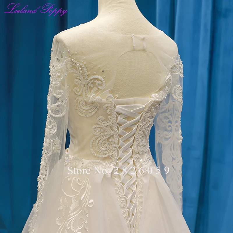 Suknie ślubne syreny z makiem islandzkim, szyte na miarę, 2-częściowe, z długimi rękawami, zdobione koralikami i koronką, z odpinanym trenem.