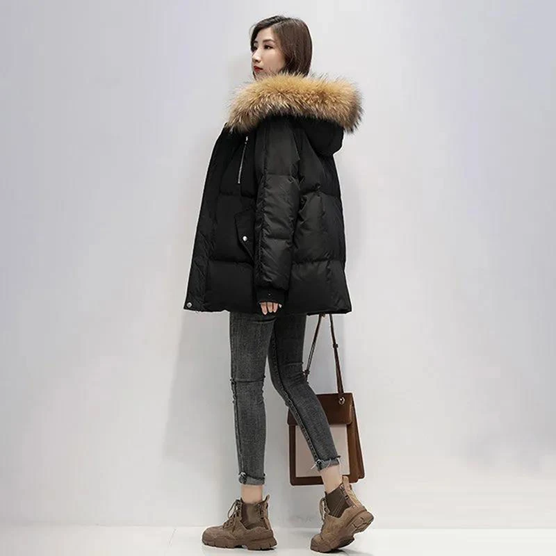 2023 New Hooded Overcoat Parka 3XL Down Padded Jacket Women Winter Cotton Coat Jackets Loose Korean Zipper Outerwear Female