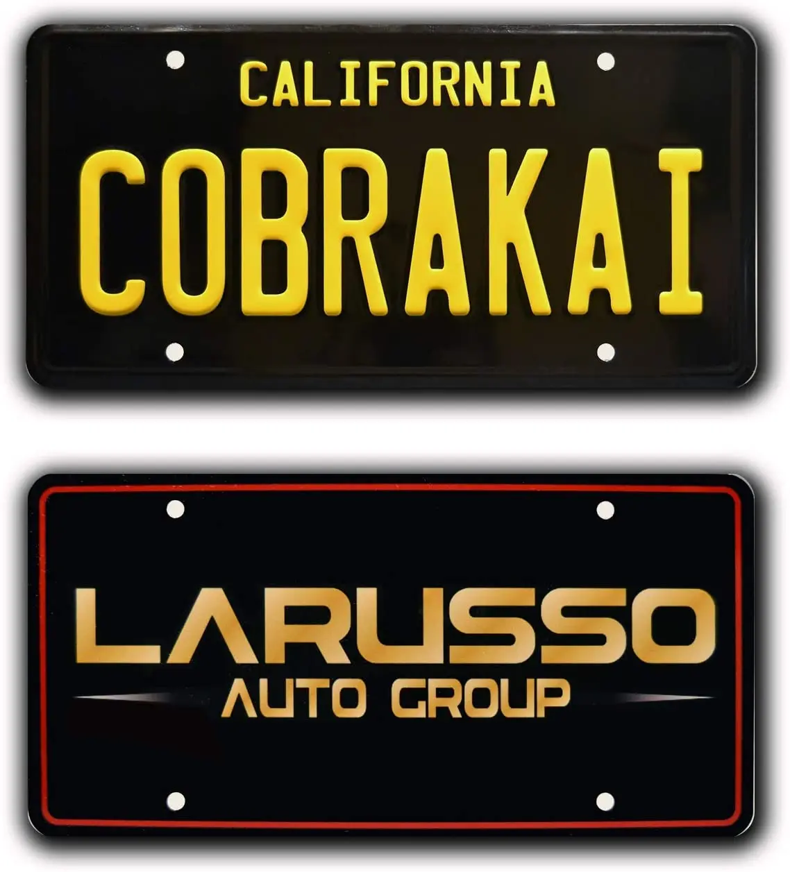 Cobra Kai + LARUSSO Auto Group | Metal Stamped License Plates