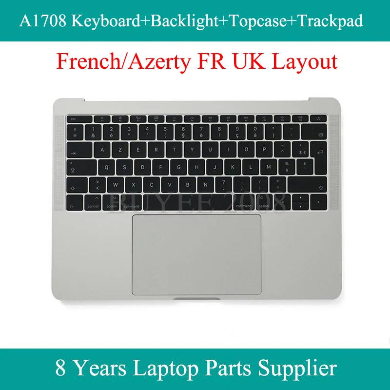 

Original A1708 Topcase For Macbook Azerty FR UK Version A1708 French Keyboard Backlight Topcase Palm Rest Trackpad Touchpad