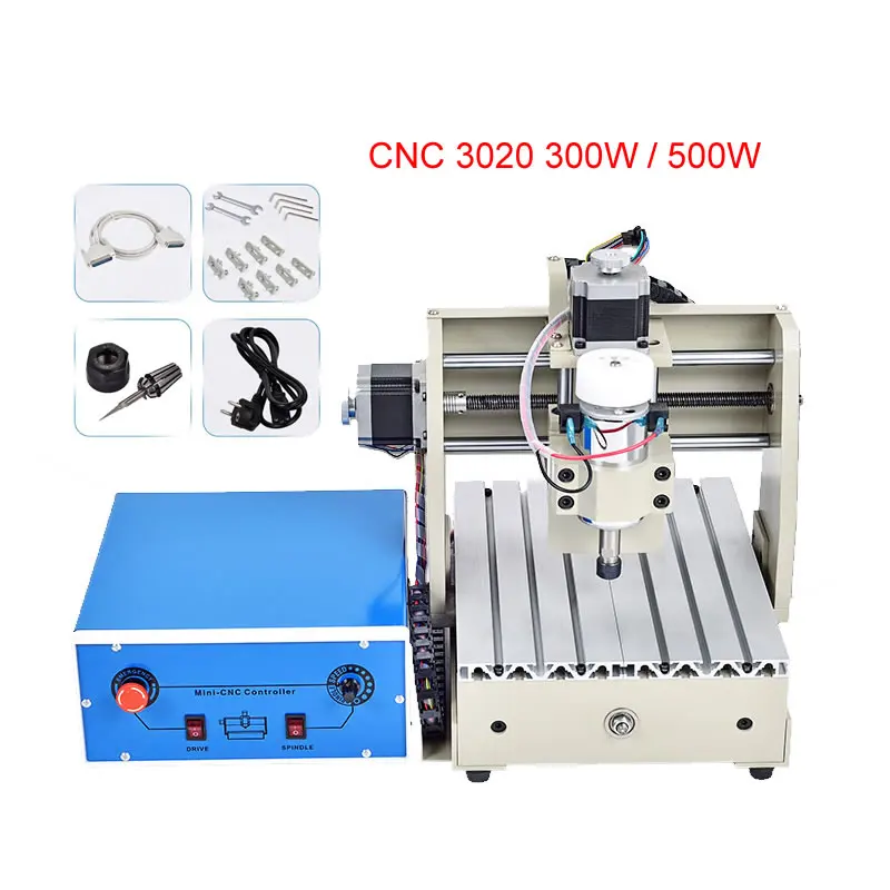 Mini CNC Router 3020 300W 500W Engraver CNC3020 PCB Milling Cutting Machine Wood Acrylic Lettering Handle Carving Tools