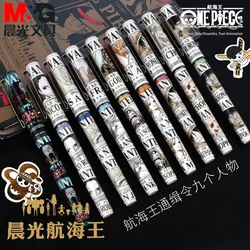 M&G One Piece Anime Cartoon 0.5mm Full Syringe Pen Head Straight Liquid Signature Gel Pen Writing Diary Notes Stationery Student