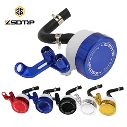 ZSDTRP Motorcycle Brake Fluid Reservoir Clutch Cylinder Tank Oil Fluid Cup with Pipe For YZF250 Z650 CBR600 CBR1000RR