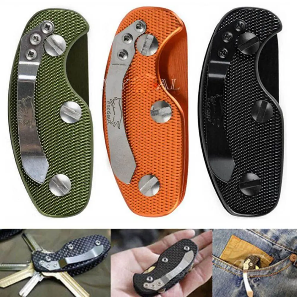 1 Pcs Aluminium Smart Key Wallet Holder Organizer Keys Clip Folder Edc Outdoor Portable Pocket Tools With Back Clip Keychain