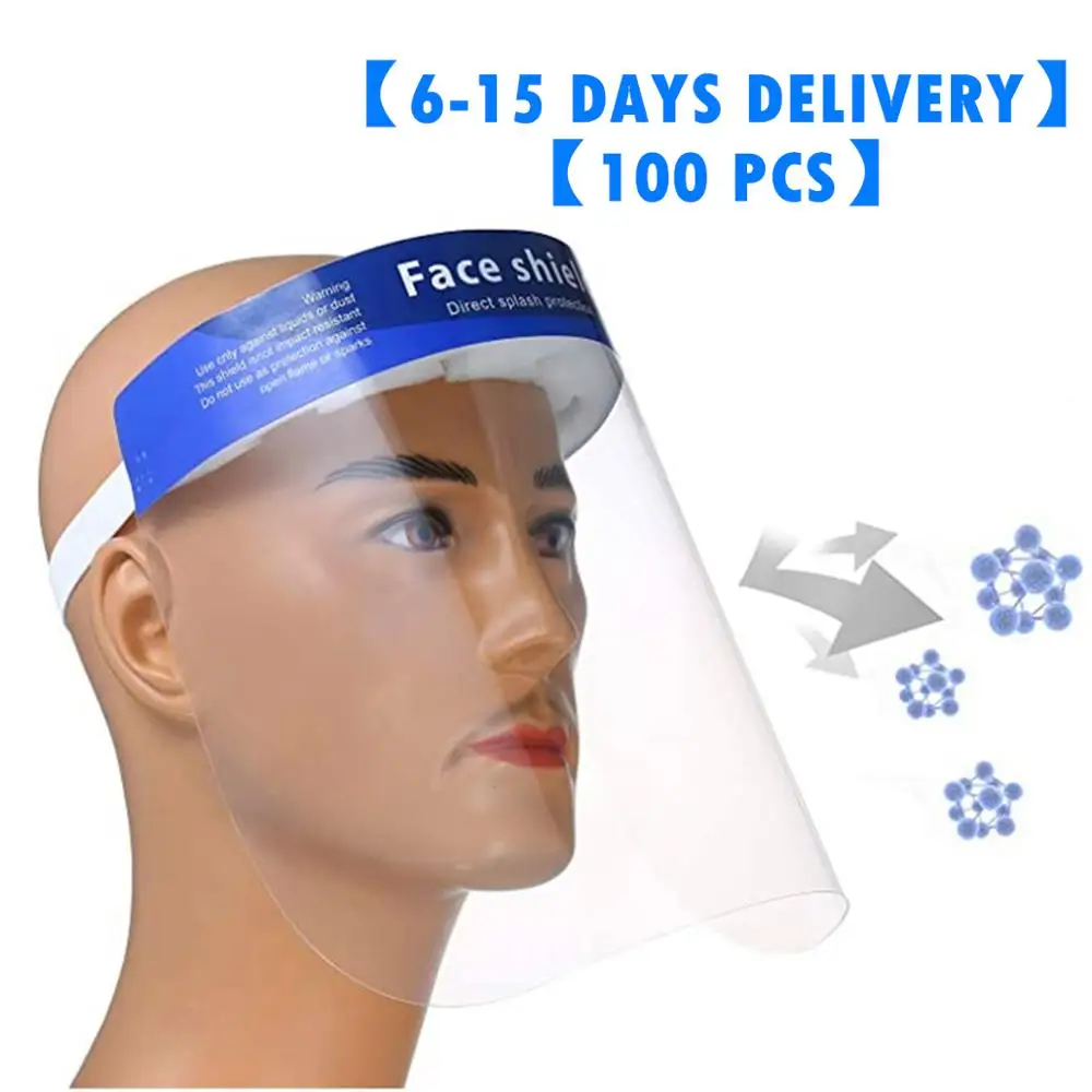 

Free Shipping by epacket 100PCS/lot Disposable Safety Face Shield Transparent Eye Protection Mask Anti Splash adjustable Visor