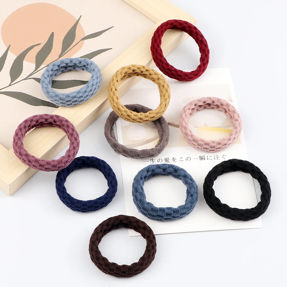 Mädchen Einfache Grund Elastische Haar Band Persönlichkeit Gitter Seil Scrunchies Fashion Solid Farbe Stirnband Frauen Haar Zubehör Geschenk