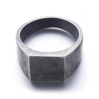 Dropshipping DIY Stainless Steel New Retro Fashion Simple Style Square Ring Classic Ring Wedding Engagement Jewelry Party Gift