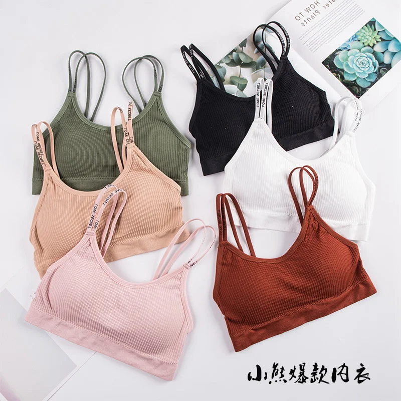 3D Sexy letter English Lingerie Seamless Sport Bra Strapless Top Bra Push Up Bralette Brassiere Women Underwear vest sleeping