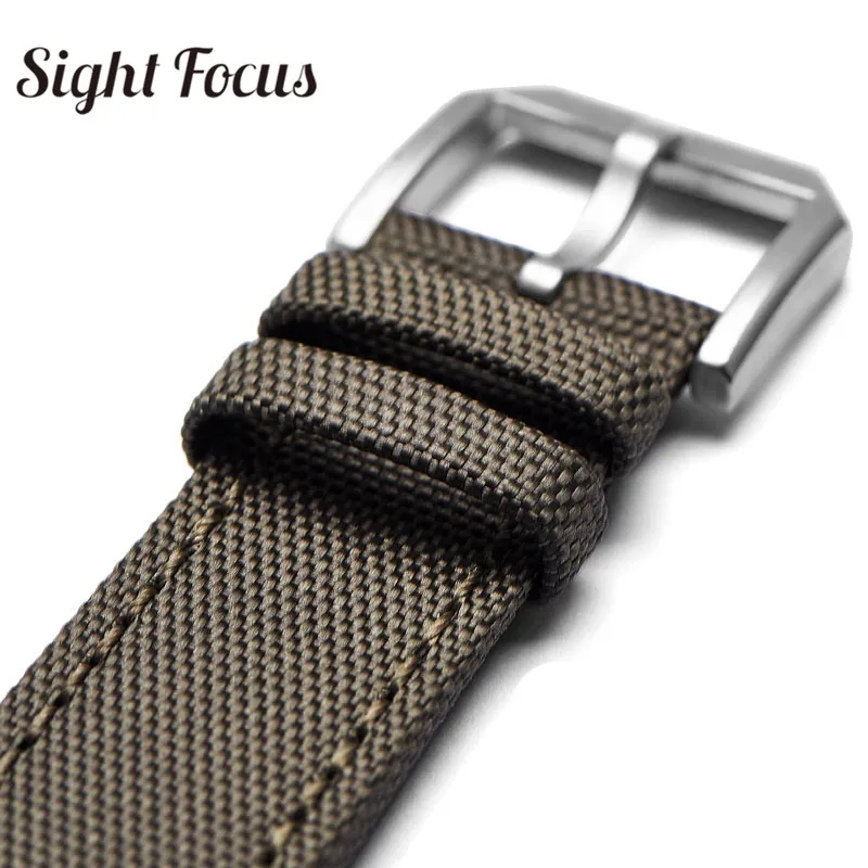 20mm 21mm 22mm Nylon Canvas Fabric Watch Band for IWC Pilot Spitfire Timezone Top Gun Strap Green Black Belts Wristwatch Straps