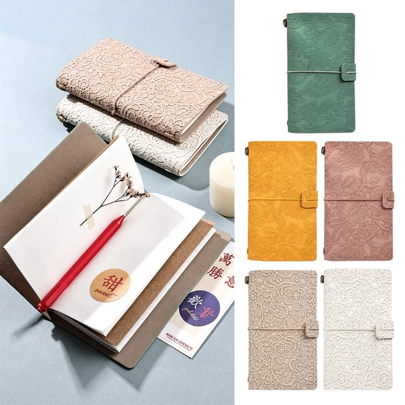 Retro Portable Notepad Vintage Travel Notebook PU Leather Notepad Embossed Craft for Men Women