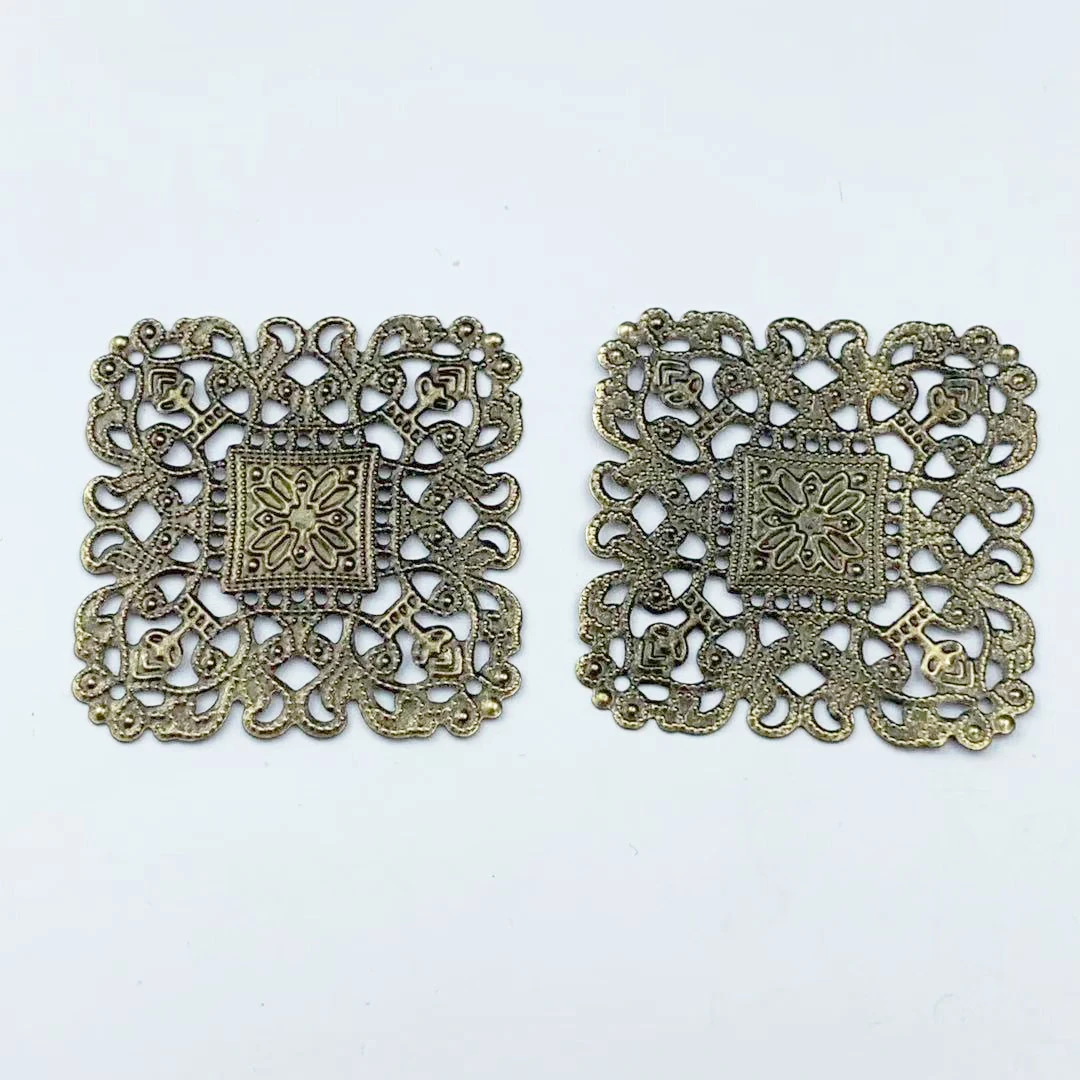 20 pieces/lot 4cm metal   Filigree Flower Wrap Connector   Jewelry DIY Components