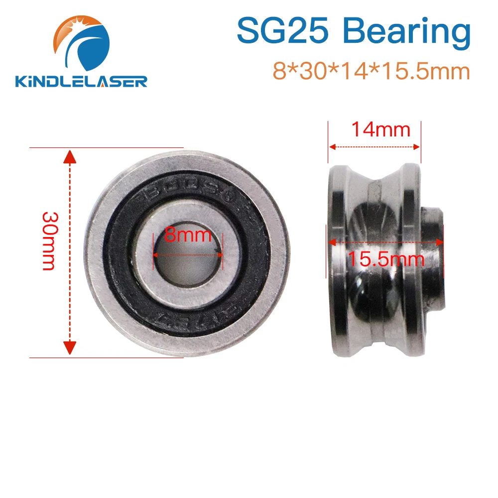 KINDLELASER 5 Pcs Bearings SG10/15/20/25 Groove Ball Bearings Parts for CO2 Laser Engraving Cutting Machine