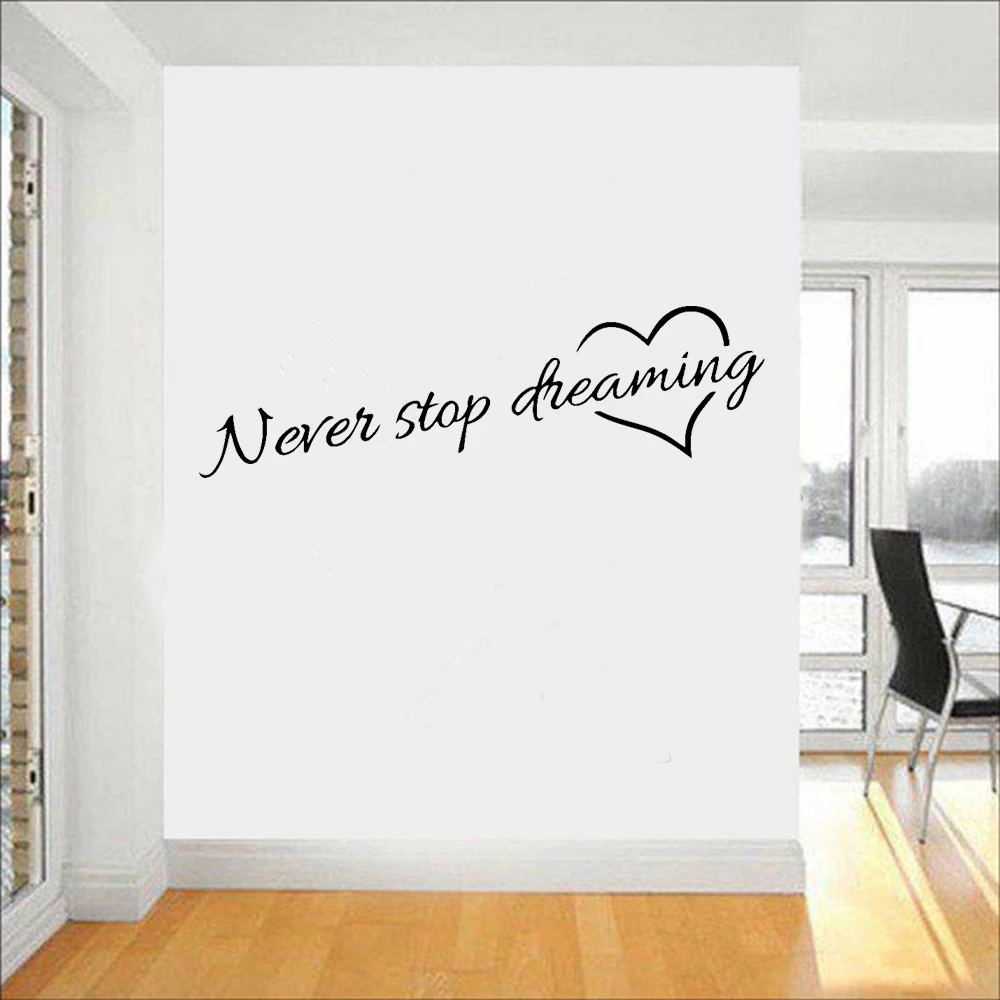 

Modern Office Wall Stickers Never Stop Dream Motivational Quotes Sentences For Company Home Decoration Vinyl Window Decals Y480