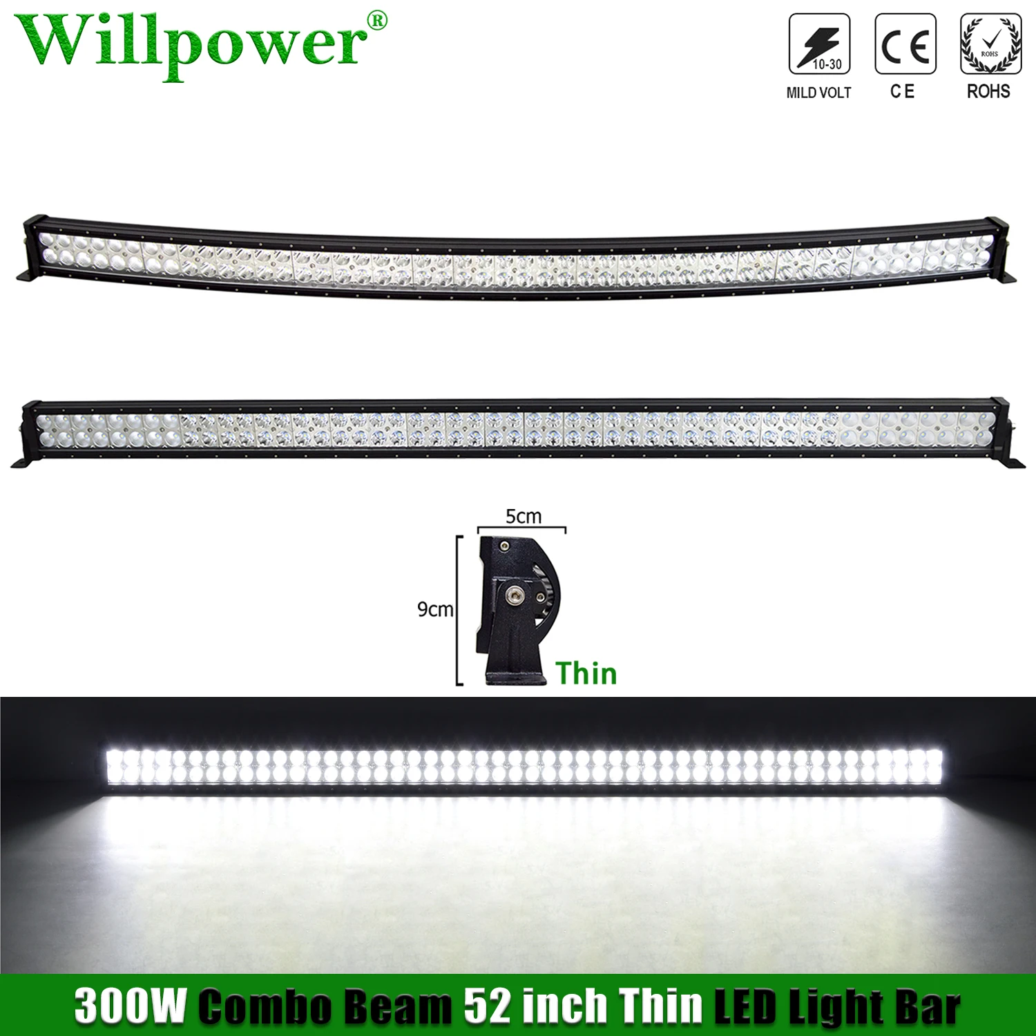 

1x Offroad Car Roof Lightbar 52 inch Ultra-Thin LED Light Bar For Jeep JK Dodge Chevy 4x4 Truck Pickup Driving Fog Lamp LED Bar