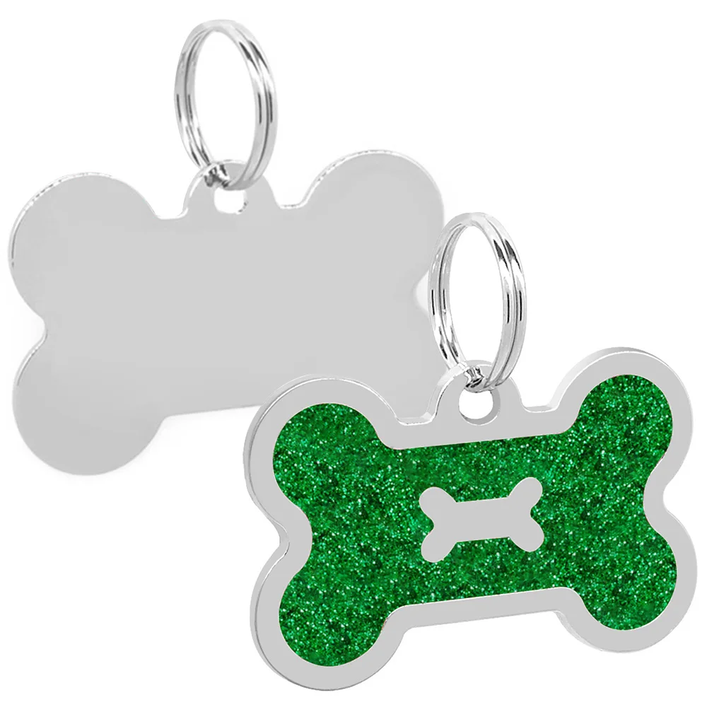 Imagem -05 - Tag Dog Osso para Collar Liga Nome Gravado id Tags Anti-lost Placa de Identificação Pingente Acessórios Pet Personalizado 100 Pcs em Branco