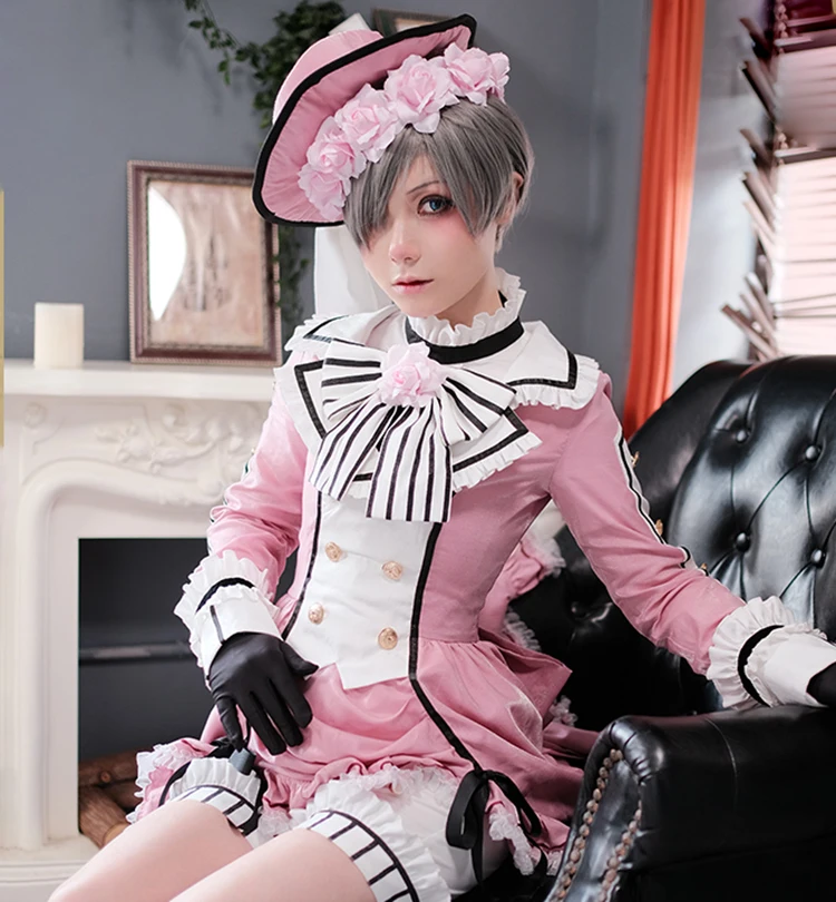 Anime Black Butler Ciel Phantomhive Coplay Loita Victoria Dress Costume Halloween Party Suit