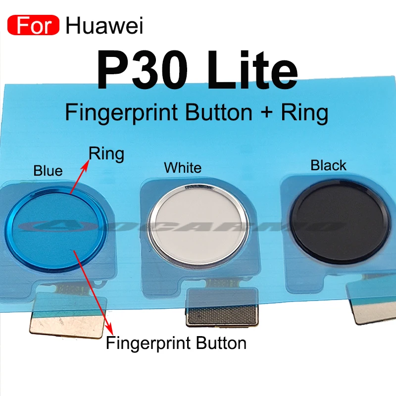 Fingerprint Sensor Home Button With Frame Ring Flex Cable For Huawei P30 Lite Replacement Part