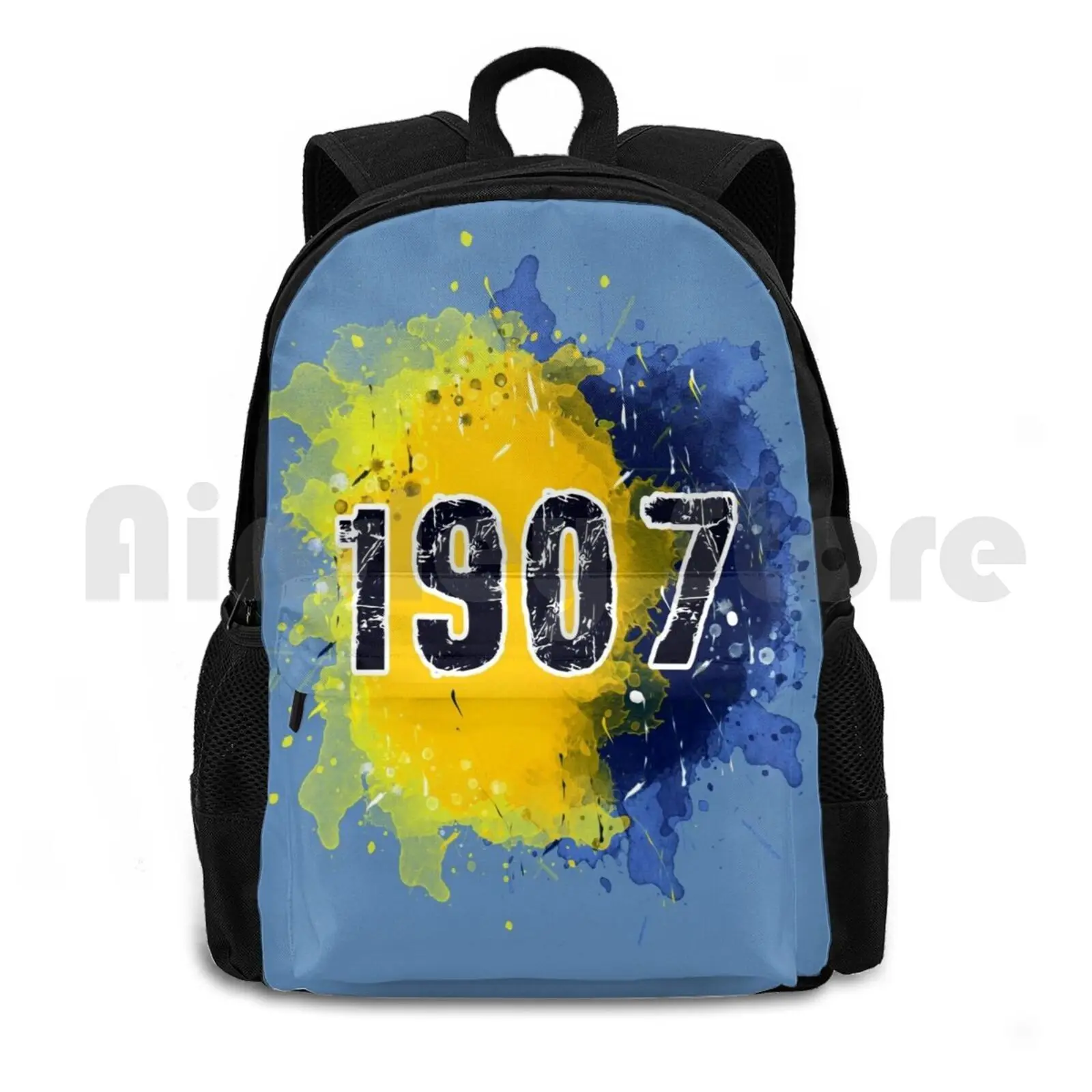 Watercolor Fenerbahce 1907 Design Outdoor Hiking Backpack Waterproof Camping Travel Fenerbahce Turkey Soccer Team Hobby