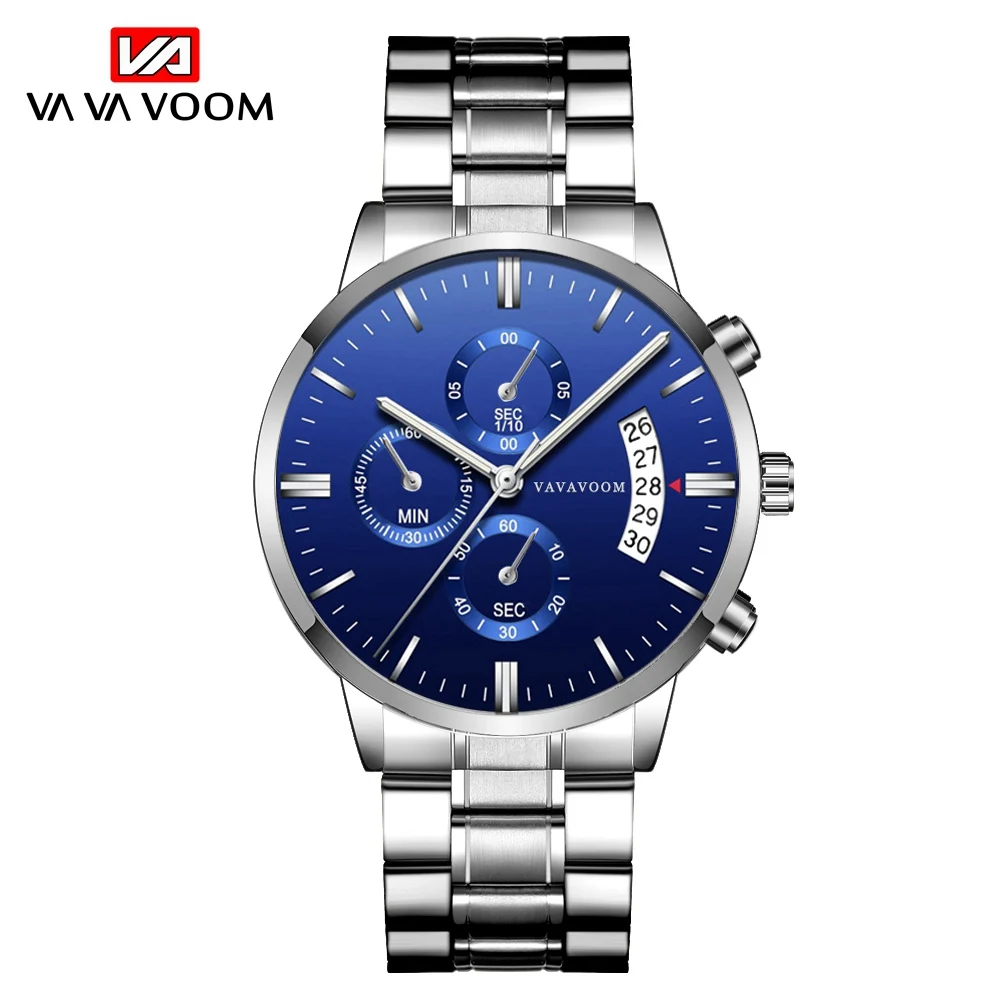 Stainless Steel Men Watches Luxury Top Brand Fashion Casual Dress Quartz Wristwatch Relogio Masculino Business Calendar Watches