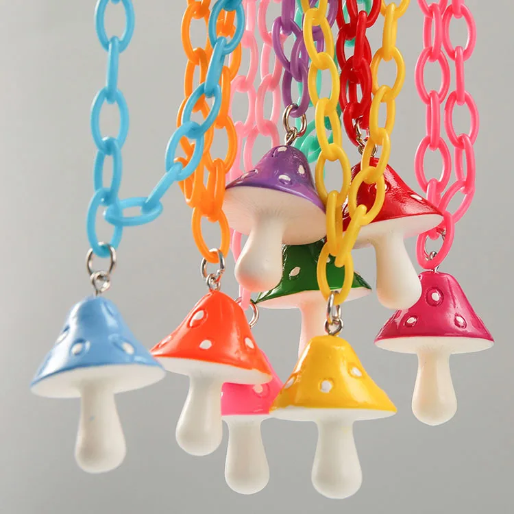 2021 indie Resin Cartoon Imitation Mushroom Pendant Necklace For Women Men Colorful Simple Cute Charm Necklaces Jewelry kid Gift