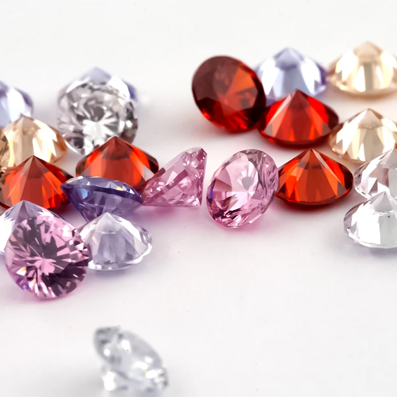 1~12mm 5A Runde Lose Zirkonia-Steine Weiß Champagner Lavendel Rosa Granat Mix 5 Farben CZ Edelsteine für Schmuckherstellung – Detail 16