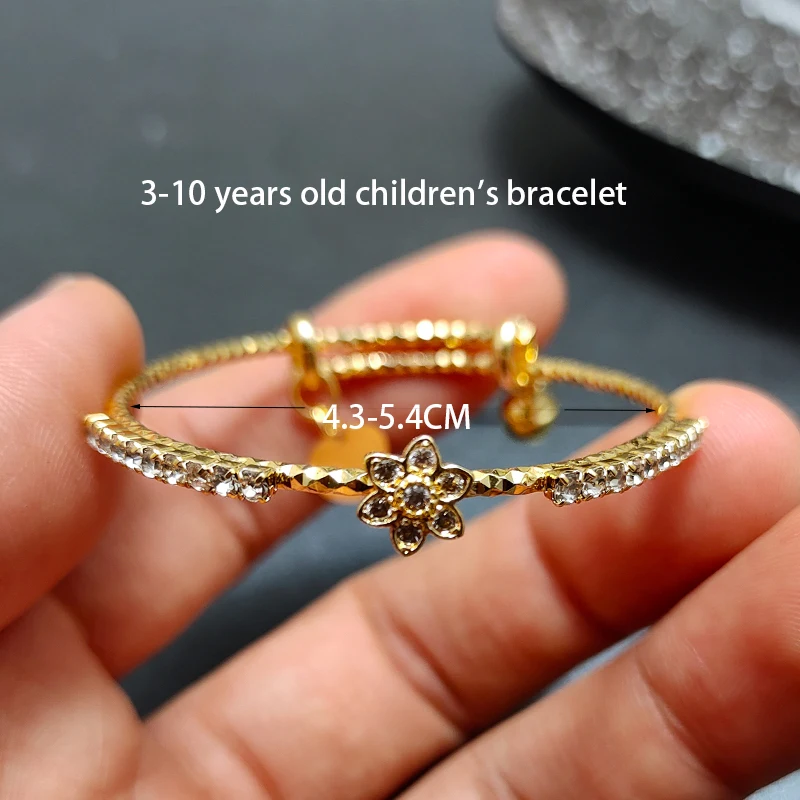 20 Styles Dubai Gold Color Baby Bangles For Kids Baby Promotion Sale Child Birthday Gifts Children'S Bracelets