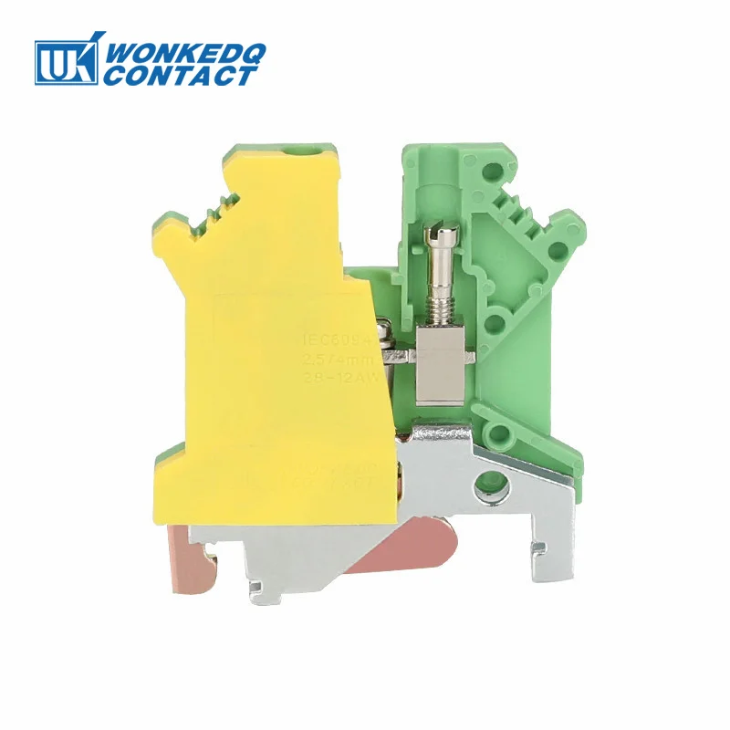 10Pcs USLKG 3N Ground Electrical Connector 3mm² Wire Earthing Modular Screw Connection DIN Rail Terminal Block USLKG3