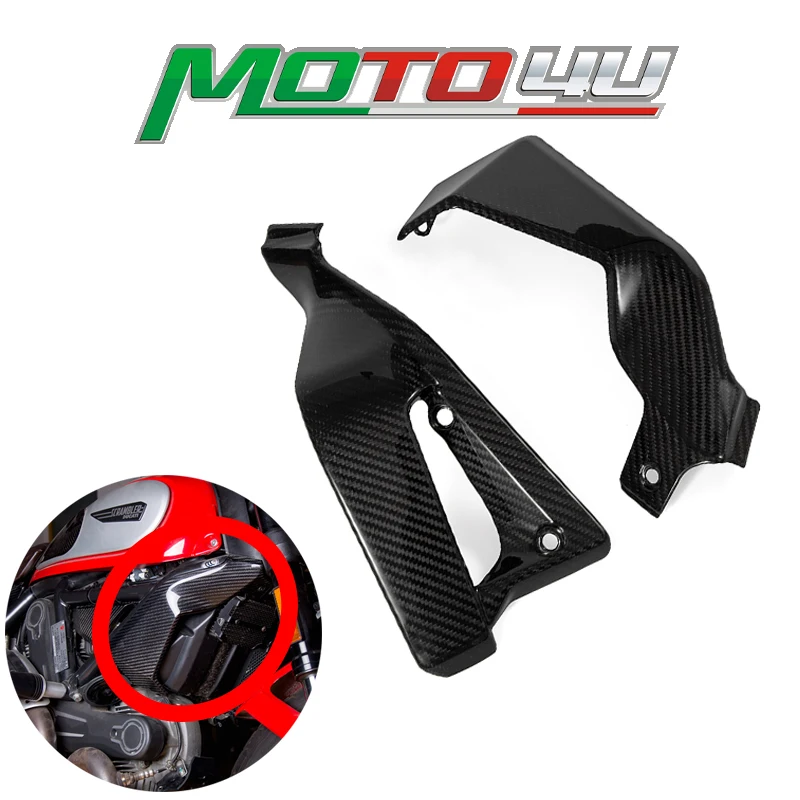 New 100% Carbon Fiber Motorcycle Radiator Side Cover Fairing Twill Weave Cafe Racer For Ducati Scrambler All Models 2015 2016+