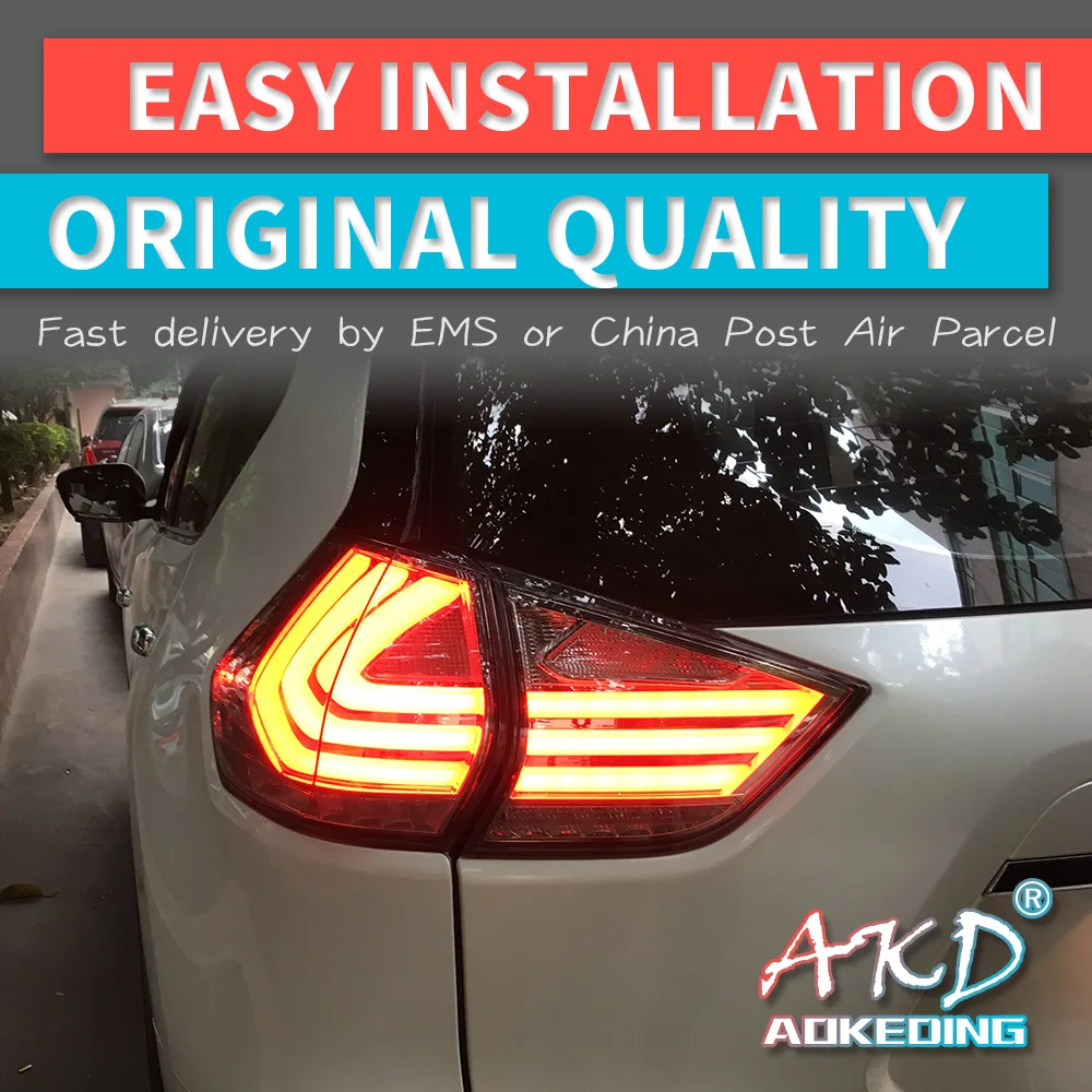 AKD tuning cars Tail lights For Nissan X-Trail XTrail X Trail 2014-2016 Taillights LED DRL Running lights Fog lights angel eyes