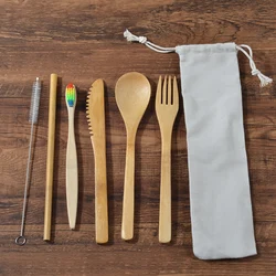 6-Pack Eco Friendly Bamboo Toothbrush Sets Plastic-Free Tooth Brush Clareador De Dente Oral Tools For Cleaning Between Teeth