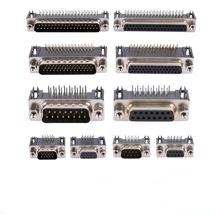 DR9 DR15 DR25 DR37 Hole/Pin Female/Male right angle Welded d-sub Connector RS232 serial port adapter DB9 9/15/25/37 pin