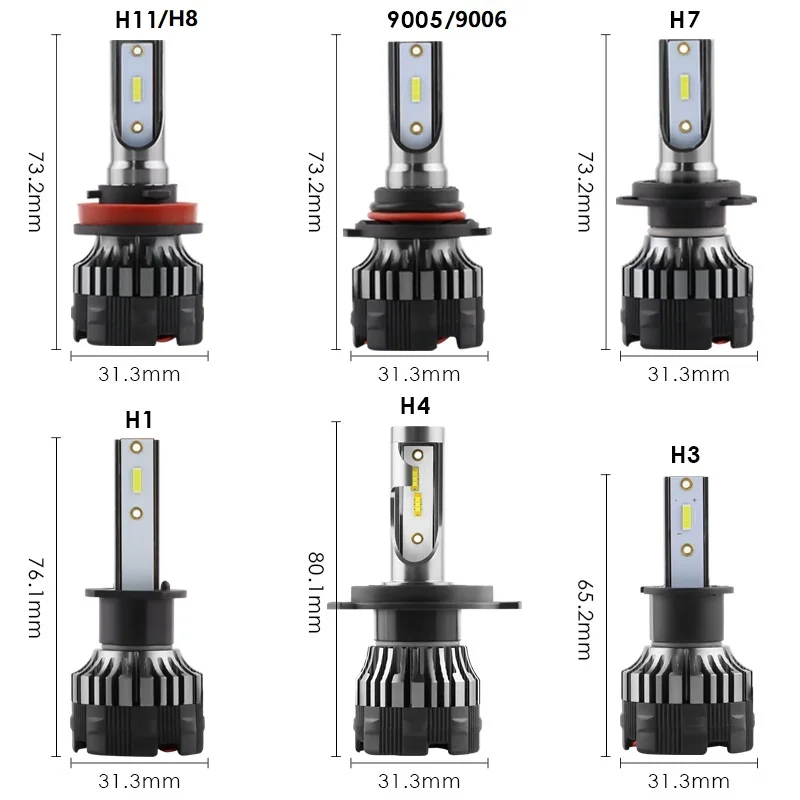 Car Headlight H4 LED 80W H7 LED H1 H3 H8 H11 H16 9005 HB3 9006 HB4 14000lm 6000K car Styling Auto Headlamp Fog Light Bulbs Z2