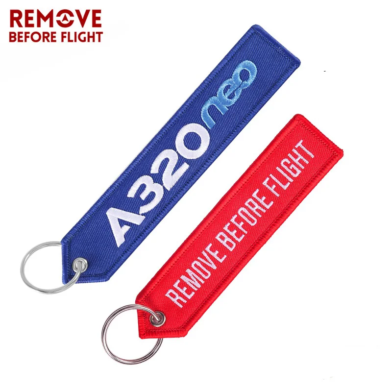 2 PCS Fashion Airbus Aviation Keychain For Cars Cool Polit Key Fobs Key Chains Chaveiro Remove Before Flight A320 Boeing Key Tag