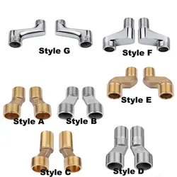 2Pcs/Set Shower Faucet Adjustable Adapter Solid Brass Wall Mounted Width Adjustable Angle S-unions Bathroom Accessories