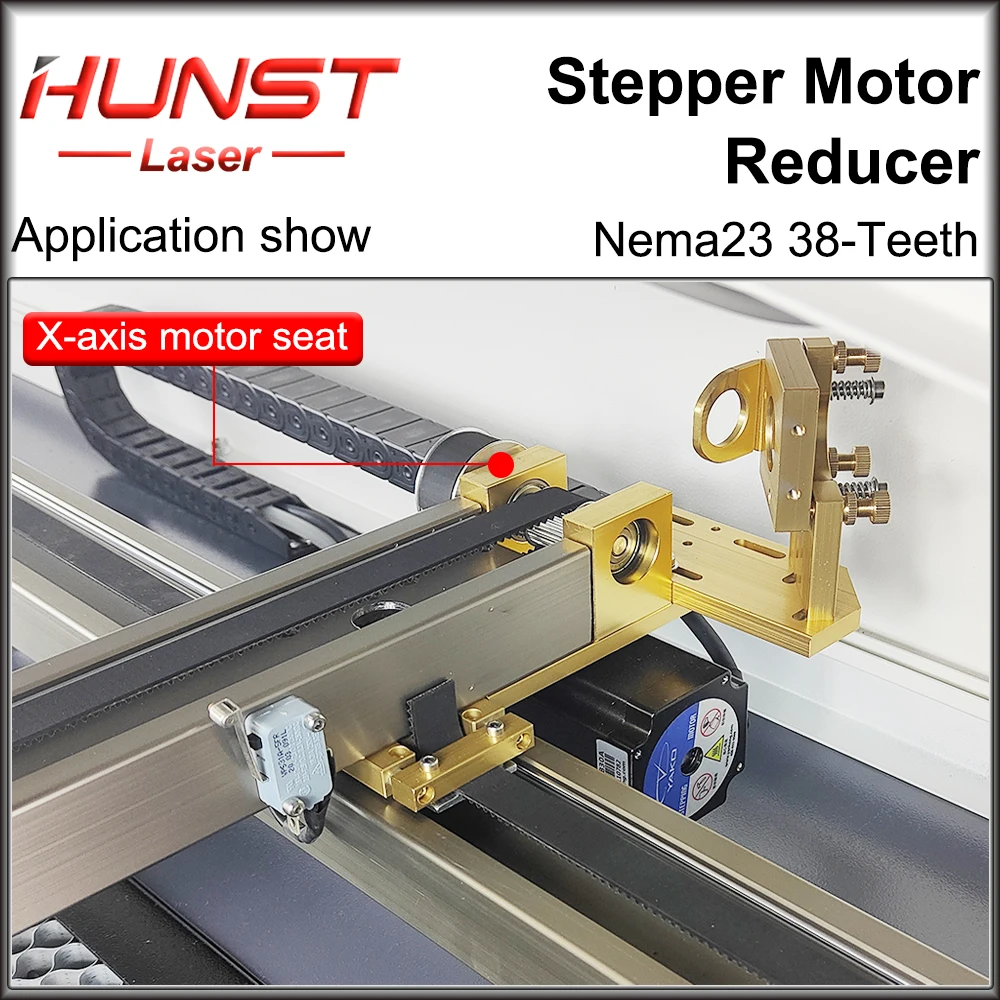 Imagem -06 - Redutor do Motor Deslizante de Hunst Nema23 38-dentes para o Corte do Laser do Co2 e Máquina de Gravura Assento do Motor da Y-linha Central x