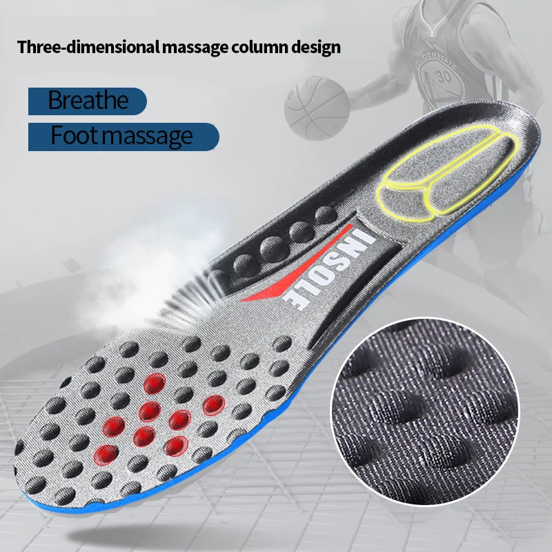 New 1 Pair Orthopedic Memory Foam Sport Insoles Soft Breathable Sweat-Absorbent Men Women Arch Support Feet Care Shoe Solf Pad