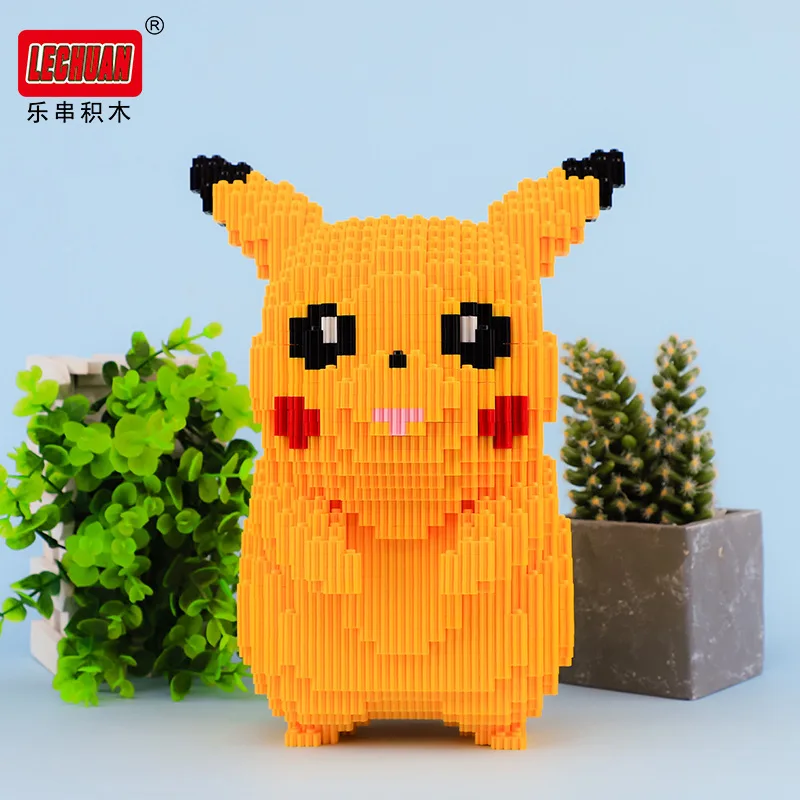 Pokemon klocki Pikachu Charizard Charmander duży Model 3D połączenie montowane diament Mirco cegły figurka zabawka dla dzieci