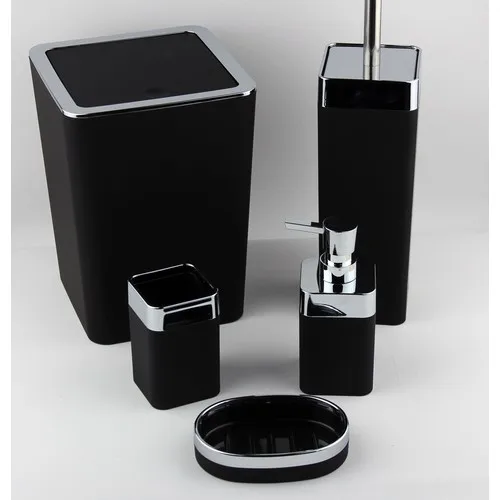 Arow Acrylic Bathroom Set Matt Black 5 Piece