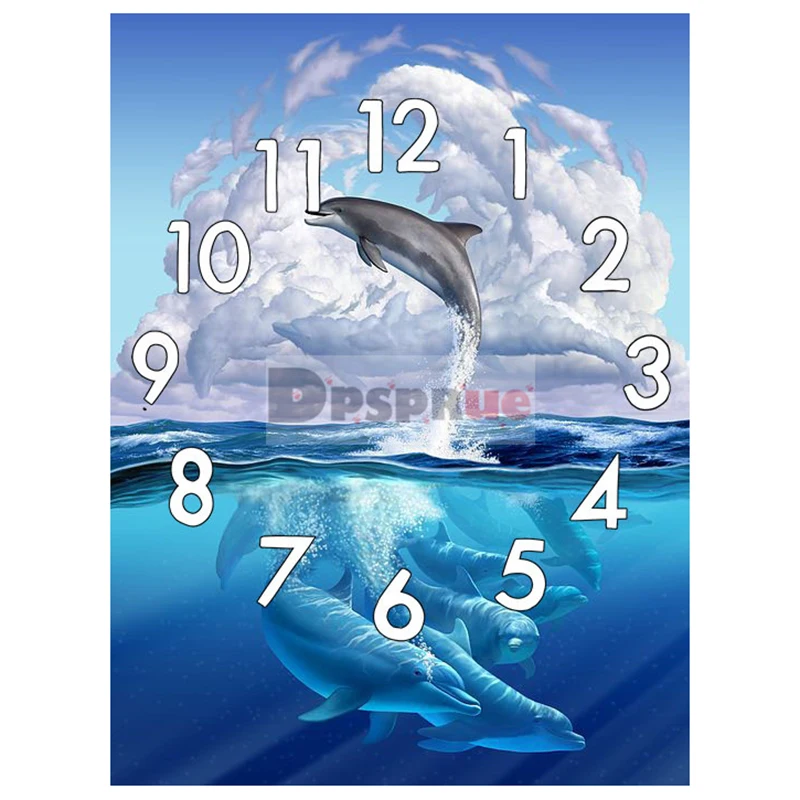 

Dpsprue 5D DIY Full Square Round Drill Diamond Painting Dolphin 3d Mosaic Diamant Embroidery Wedding Room Decoration