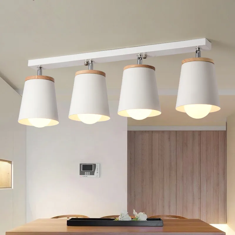 

Modern White Ceiling Lights For Corridor Adjustable Metal Lamparas de techo Corridor E27 Indoor Wood Lighting Fixtures