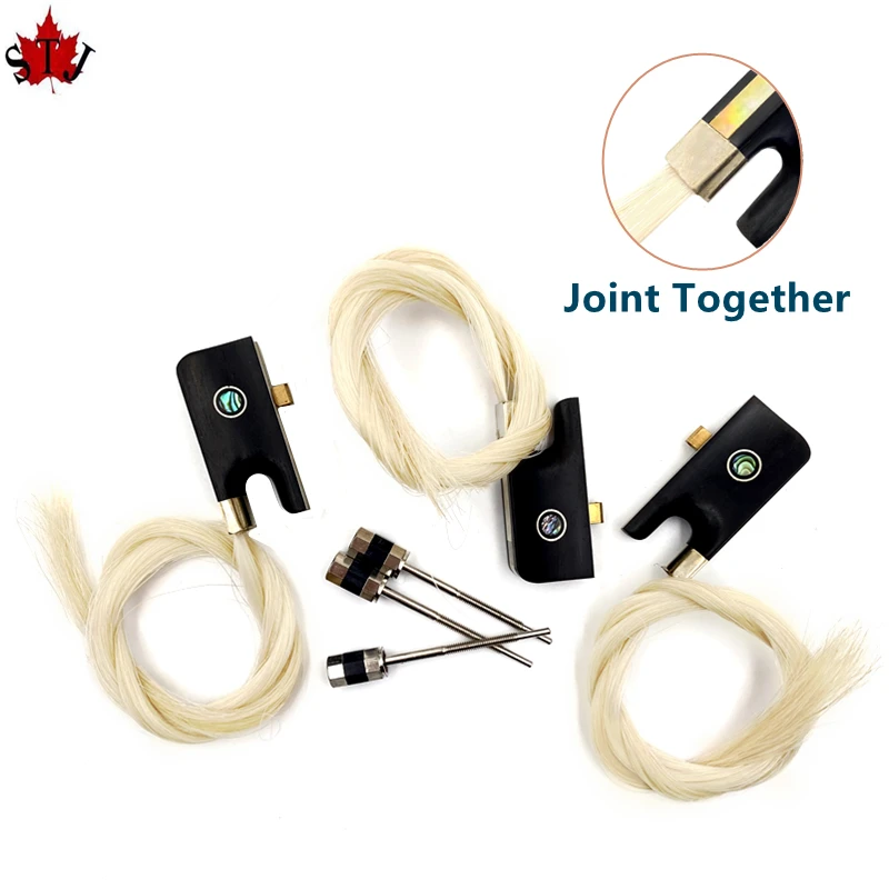 1 set 4/4 top Indonesian grade A ebony cello bow frog Install screw bow horsehair horsetail, cello parts accessories
