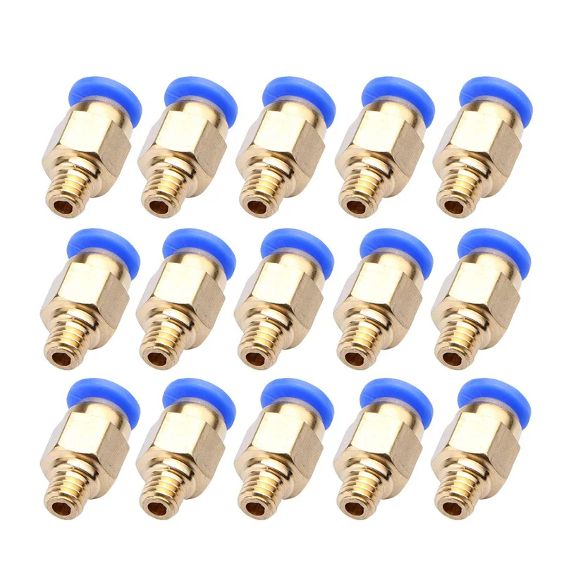 Aokin 30pcs/lot PC4-M10 Straight Pneumatic Fitting Push to Connect + PC4-M6 Quick in Fitting for 3D Printer Bowden Extruder