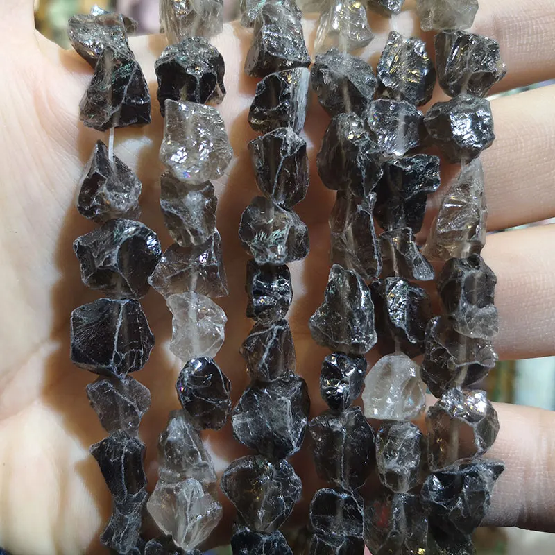 

Natural Rough Smoky Quartz Stone Beads Loose Irregular Gravel Gemstone Spacer Beads For Jewelry Making DIY Bracelet 6-9mm