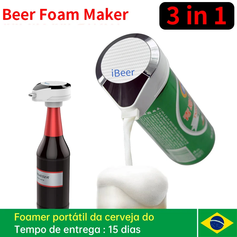 Beer Foam Foamer Maker iBeer Portable  3 in 1 Easy To Disassemble Special Purpose For Bottled  And Canned  Opener