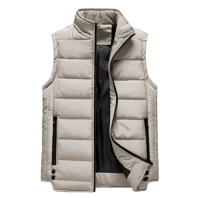 

Men's jacket thickened down cotton vest autumn and winter warm vest large size sleeveless cotton jacket Korean style tide waistc