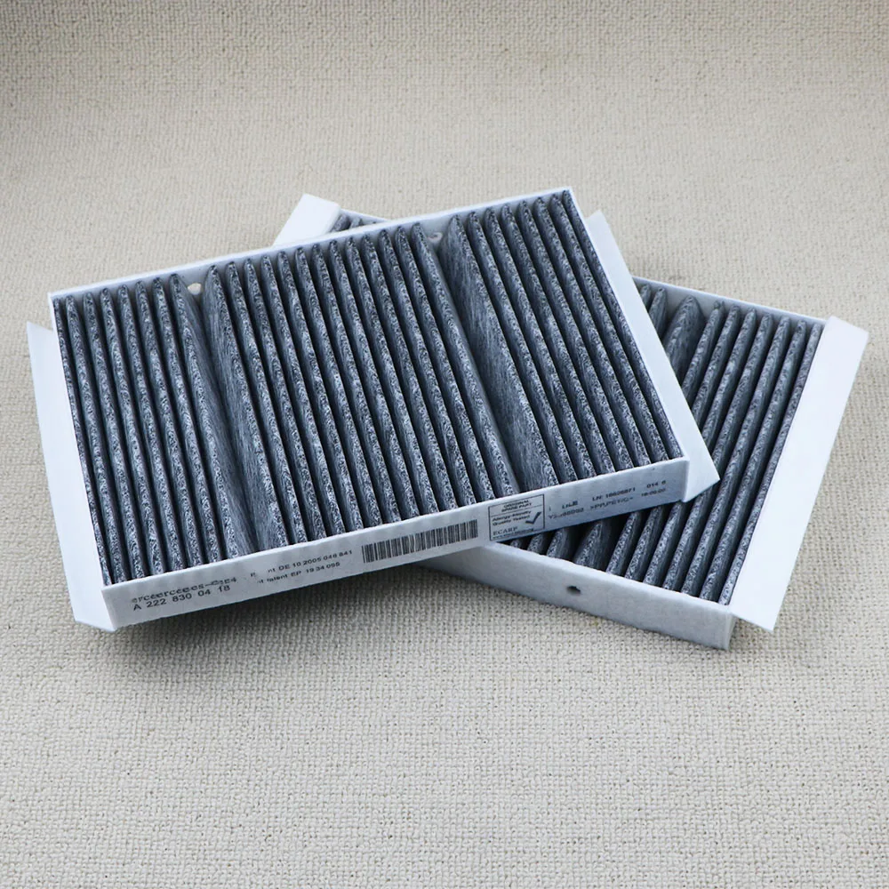 2228300418 For Benz W222 V222 X222 AMG S63 S300 S320 S350 S400 S450 S500 S550 S560 Carbon Cabin Air Filter 2Pcs A2228300418