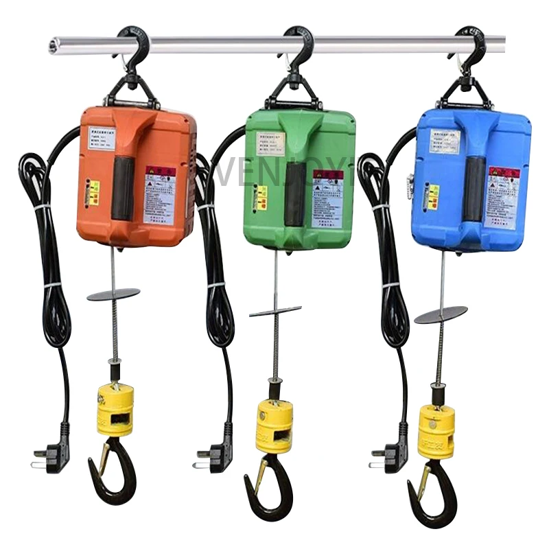 300KG Portable electric winch hand winch traction block electric steel wire rope lifting hoist towing rope